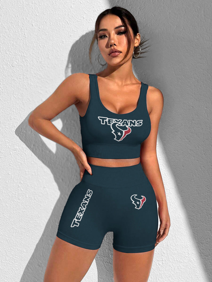 Houston Texans Sports Bra & Shorts Gym Set