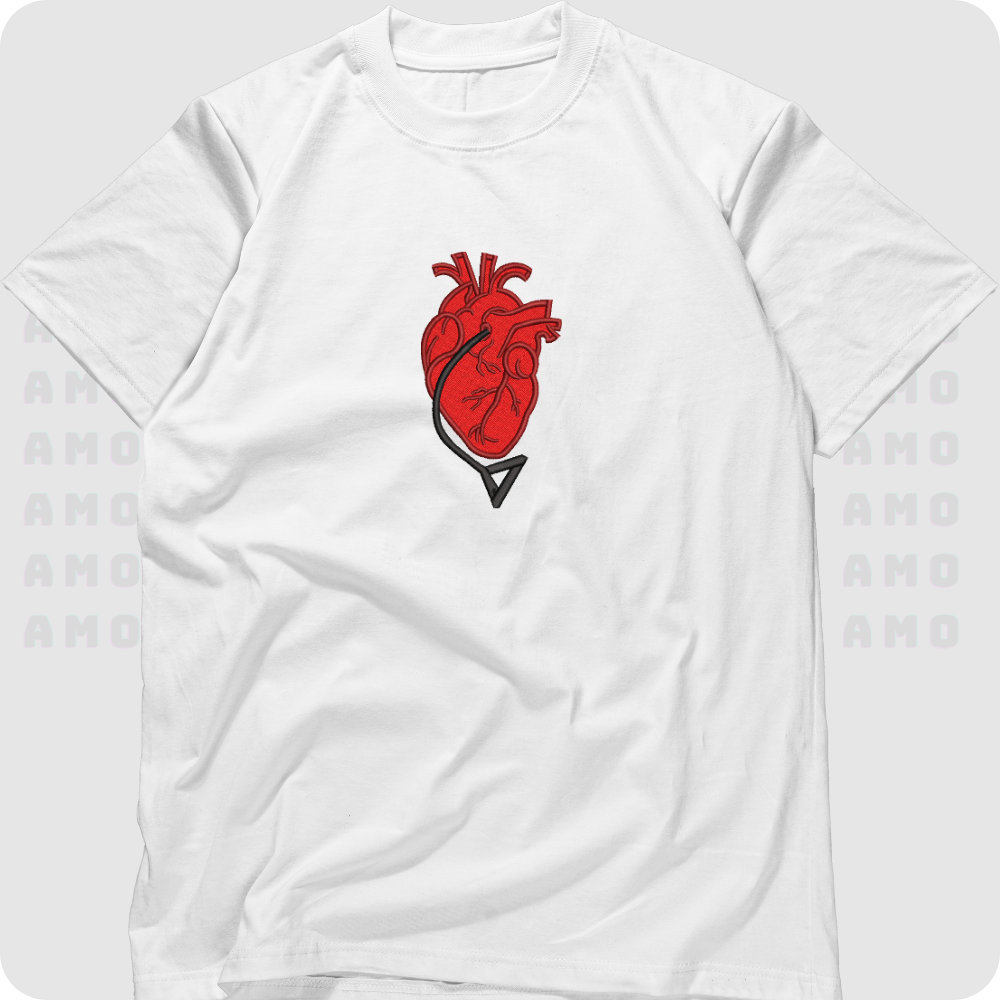 Heart Chainsaw Man Embroidered T-Shirt