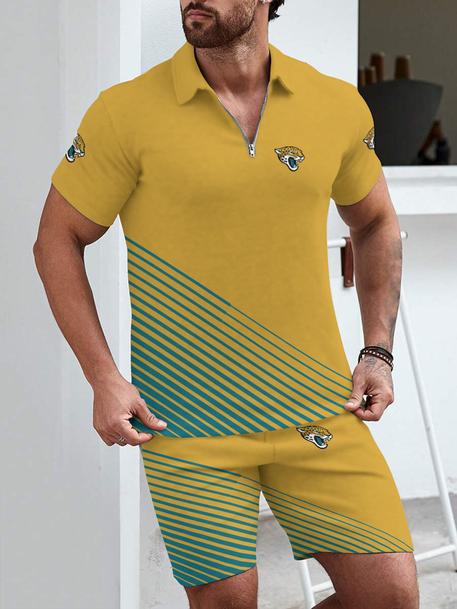 Jacksonville Jaguars Limited Edition ZIP Polo Shirt And Shorts Two-Piece Suits