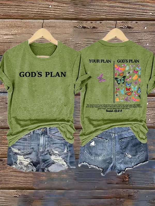Women's your-plan-and-god's-plan Printed T-shirt