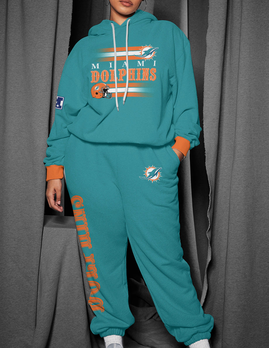 Miami Dolphins 3D Printed Pullover Hoodie And Sweatpant 2pcs Tracksuits