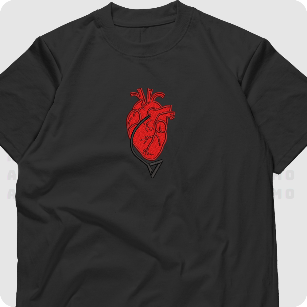 Heart Chainsaw Man Embroidered T-Shirt