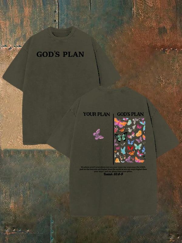 Unisex your-plan-and-god's-plan Washed T-shirt