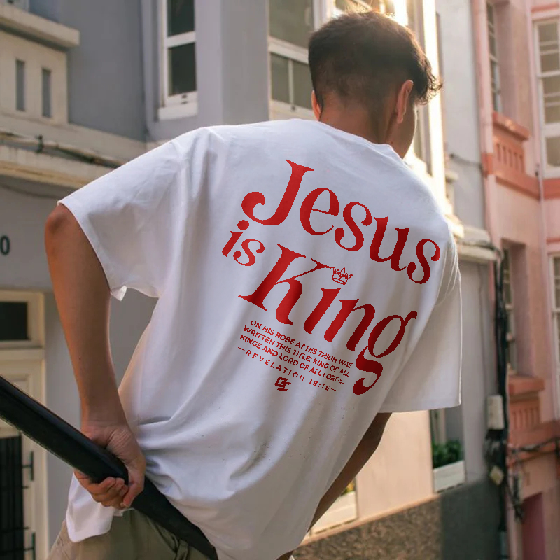 Jesus Is King Printed Men's T-shirt