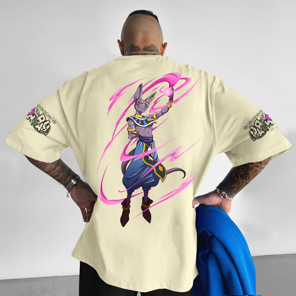 Unisex Oversized DB Anime Beerus Printed T-shirt