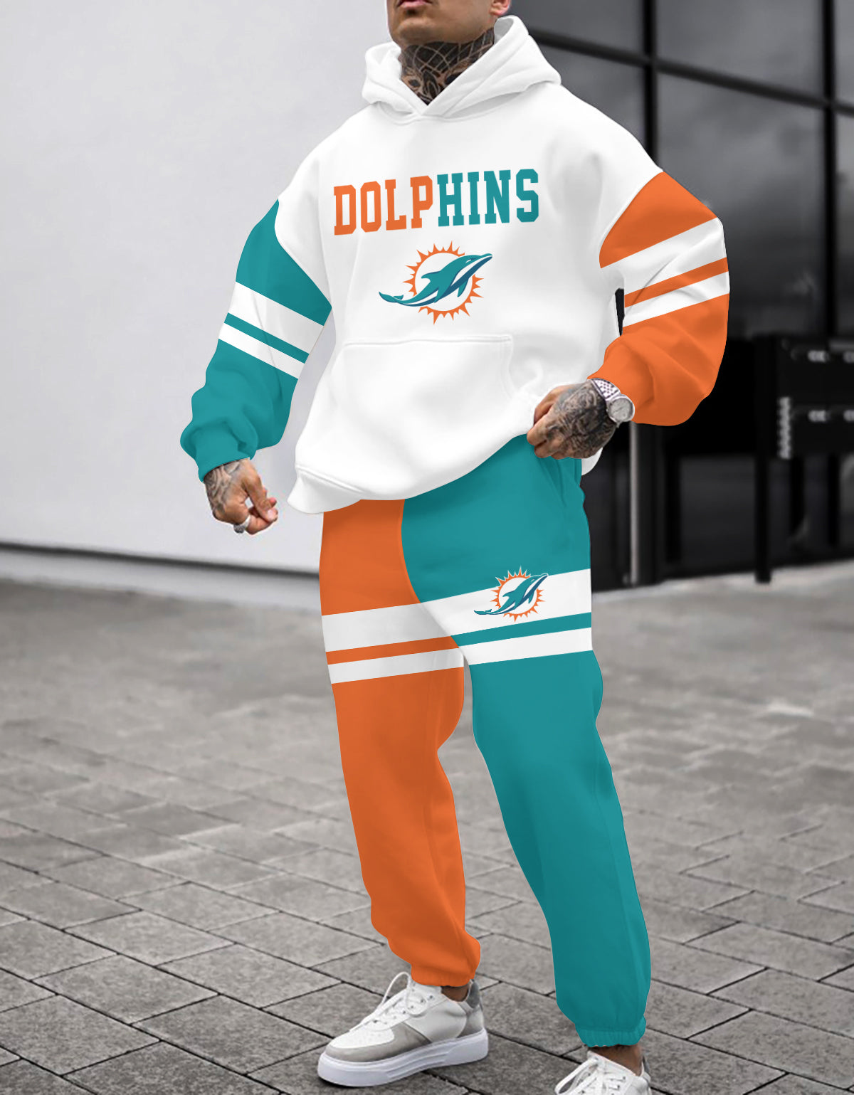 Miami Dolphins 3D Printed Pullover Hoodie And Sweatpant 2pcs Tracksuits