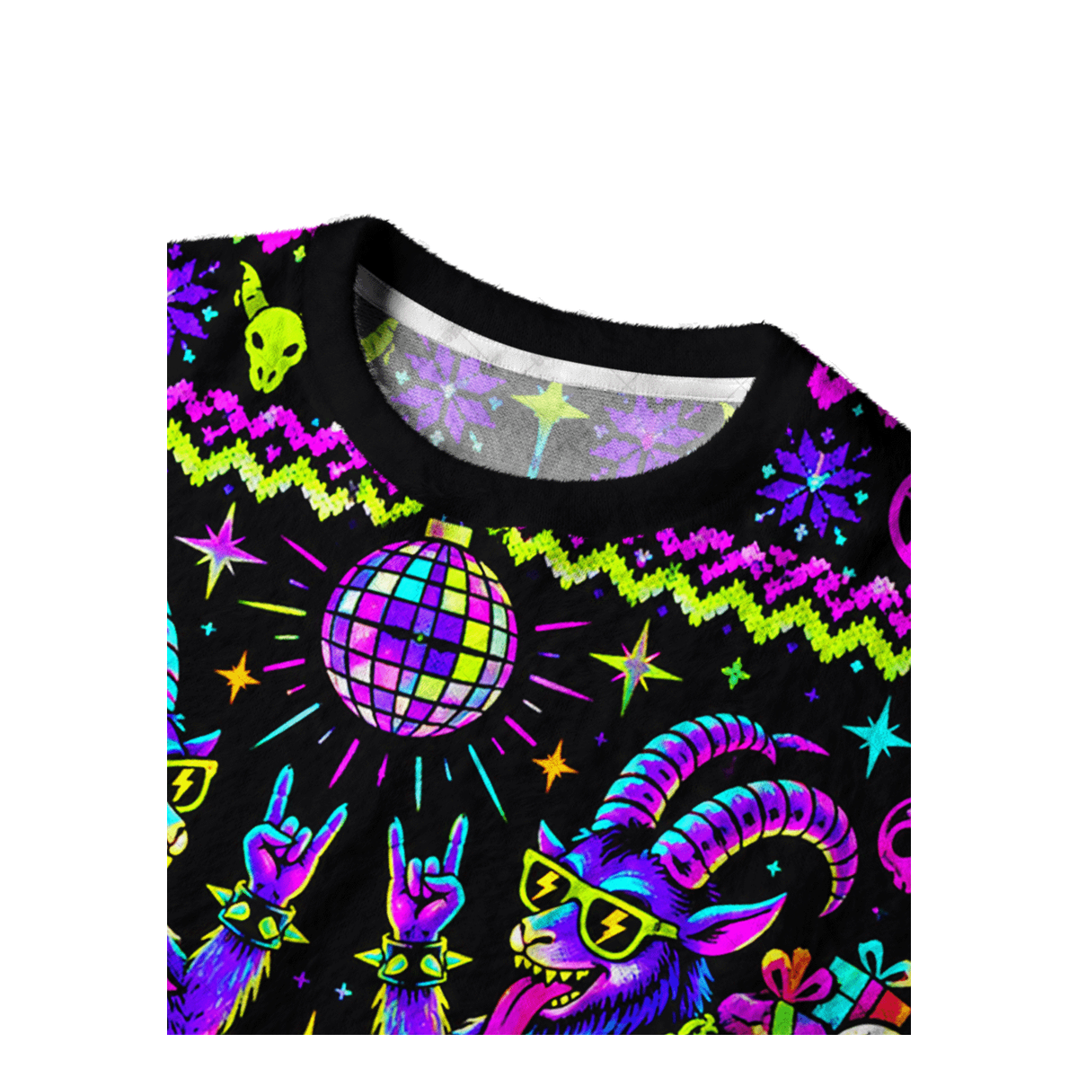 DISCO BAPHOMET UGLY CHRISTMAS SWEATSHIRT — image 3