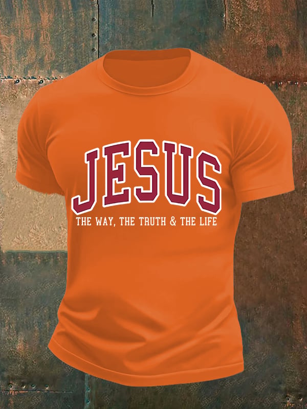 Men's JESUS THE WAY, THE TRUTH & THE LIFE printed T-shirt