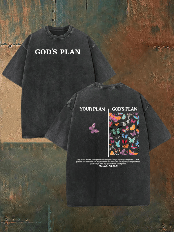 Unisex your-plan-and-god's-plan Washed T-shirt
