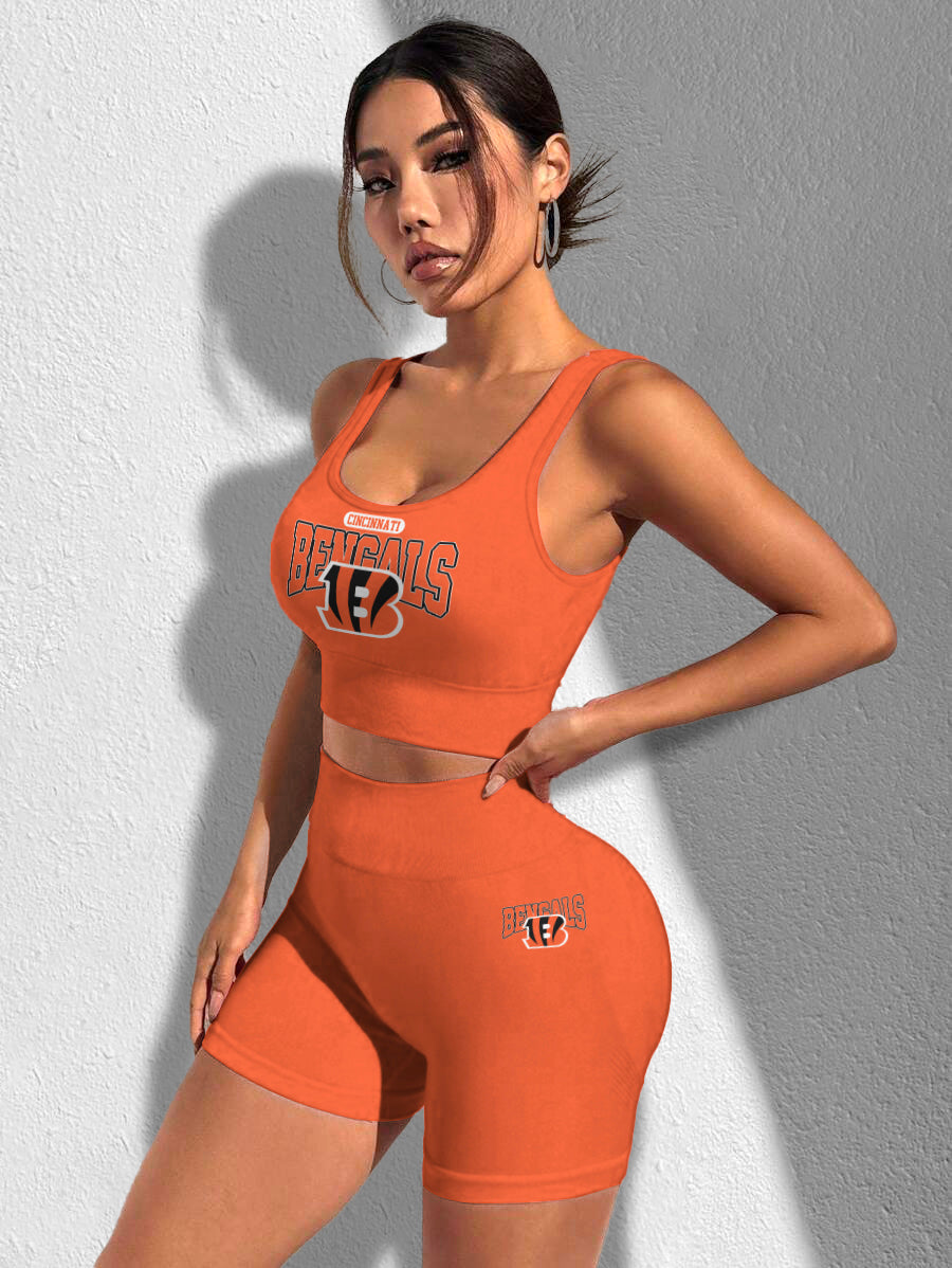 Cincinnati Bengals Sports Bra & Shorts Gym Set