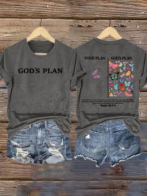Women's your-plan-and-god's-plan Printed T-shirt