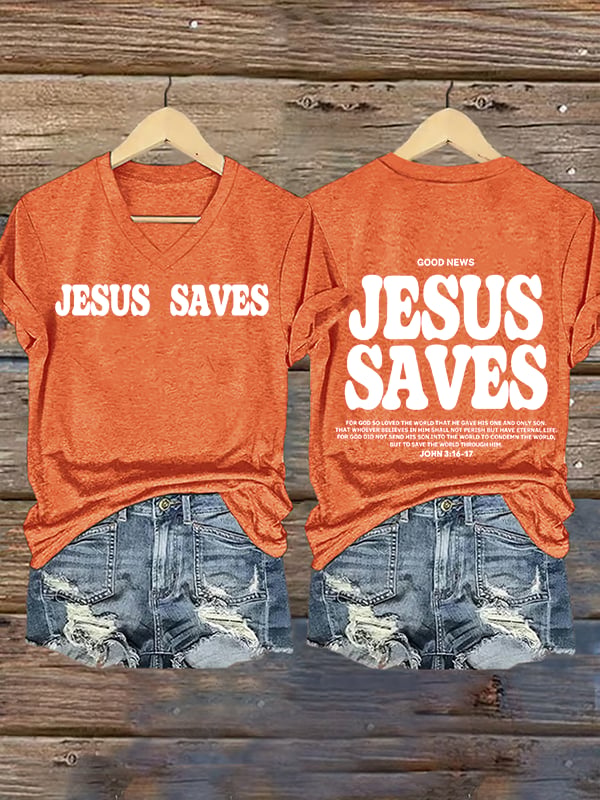 Women's Jesus saves Print T-Shirt