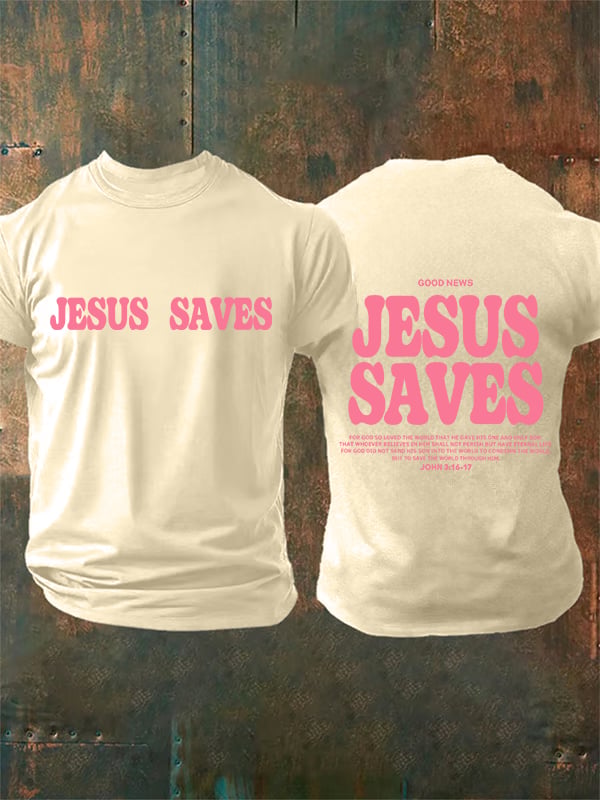 Men's Jesus saves Print T-Shirt
