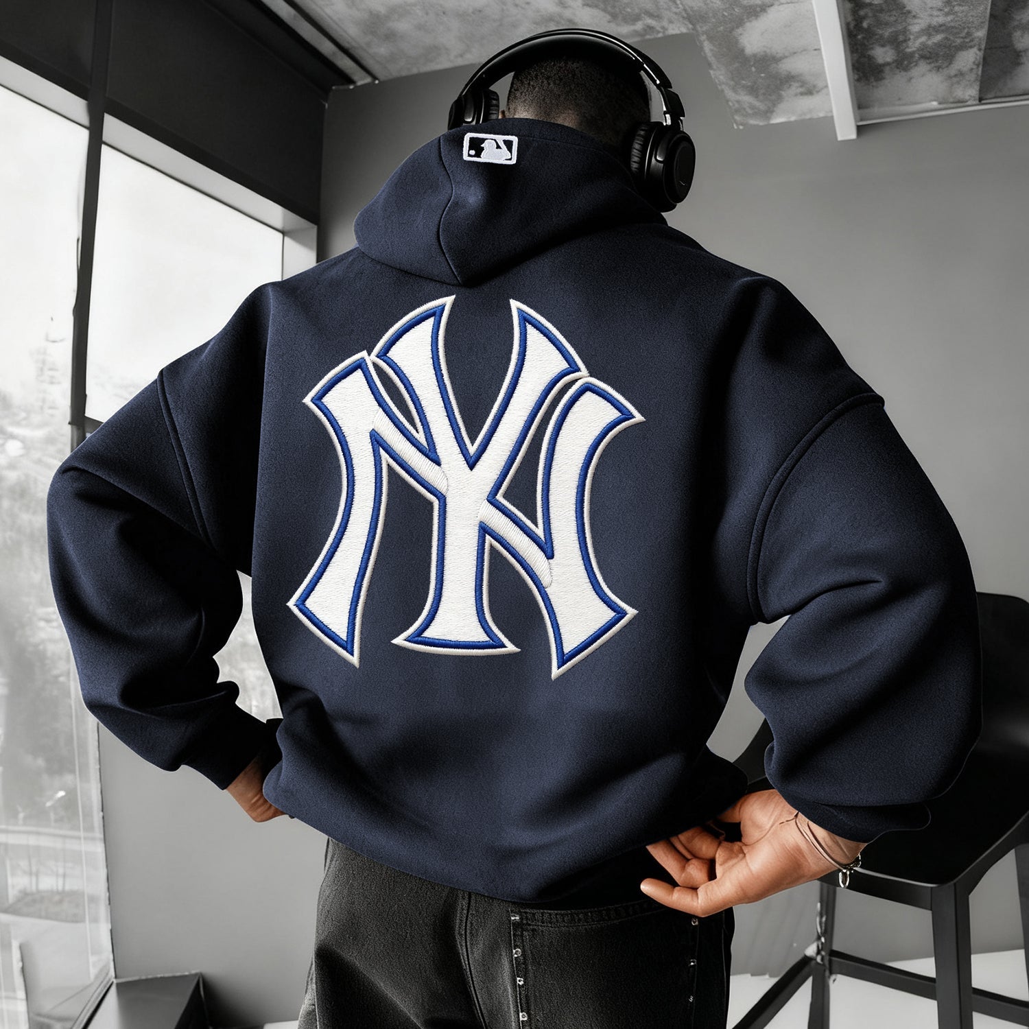 Casual Baseball Embroidered Vintage Hoodie