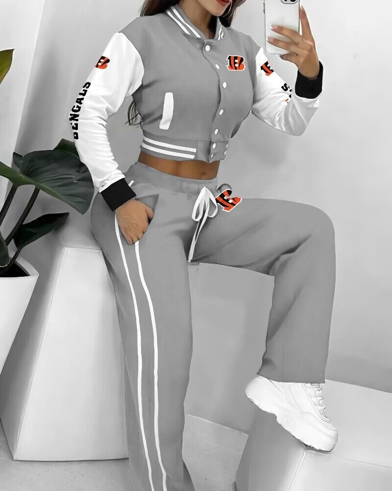 Cincinnati Bengals 3D Printed Varsity Jacket Set