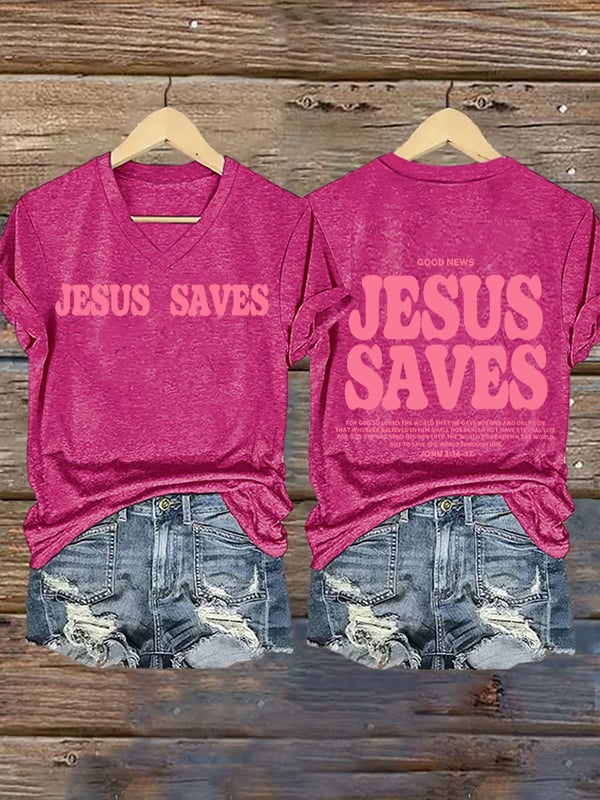 Women's Jesus saves Print T-Shirt
