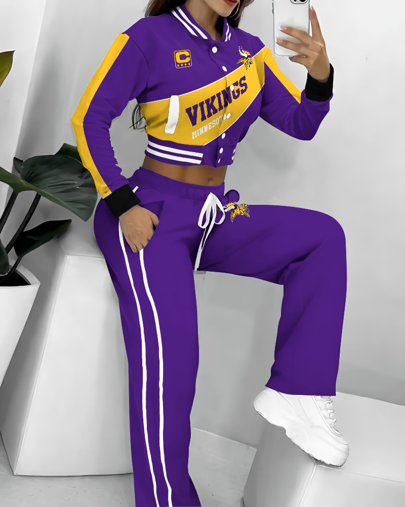 Minnesota Vikings  3D Printed Varsity Jacket Set