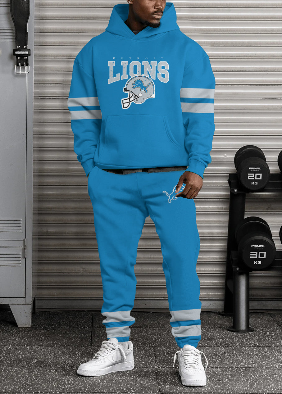 Detroit Lions 3D Printed Pullover Hoodie And Sweatpant 2pcs Tracksuits