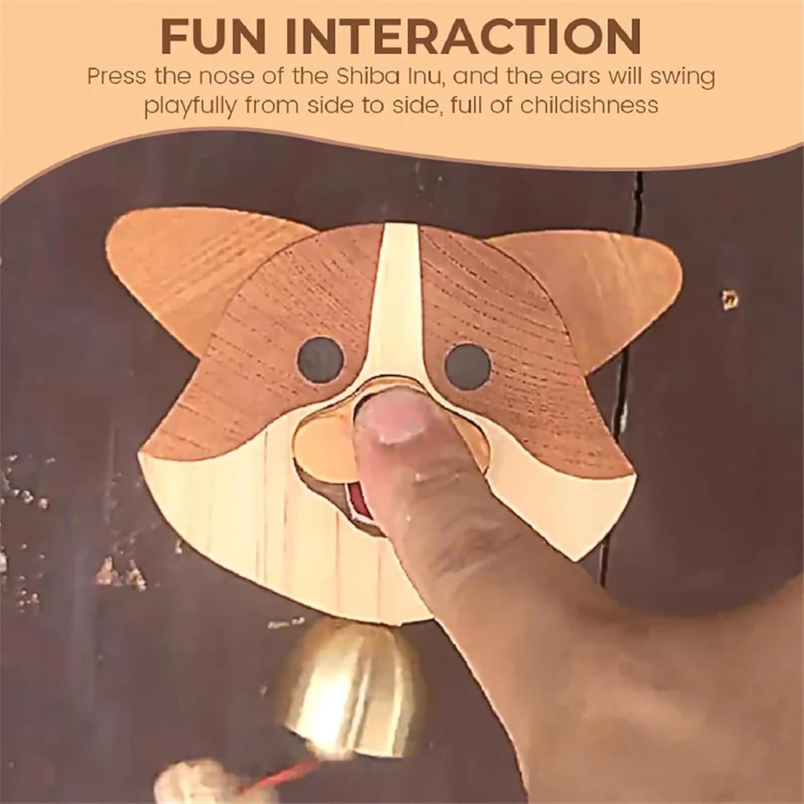 Handcrafted Wooden Shiba Inu Doorbell Wind Chime