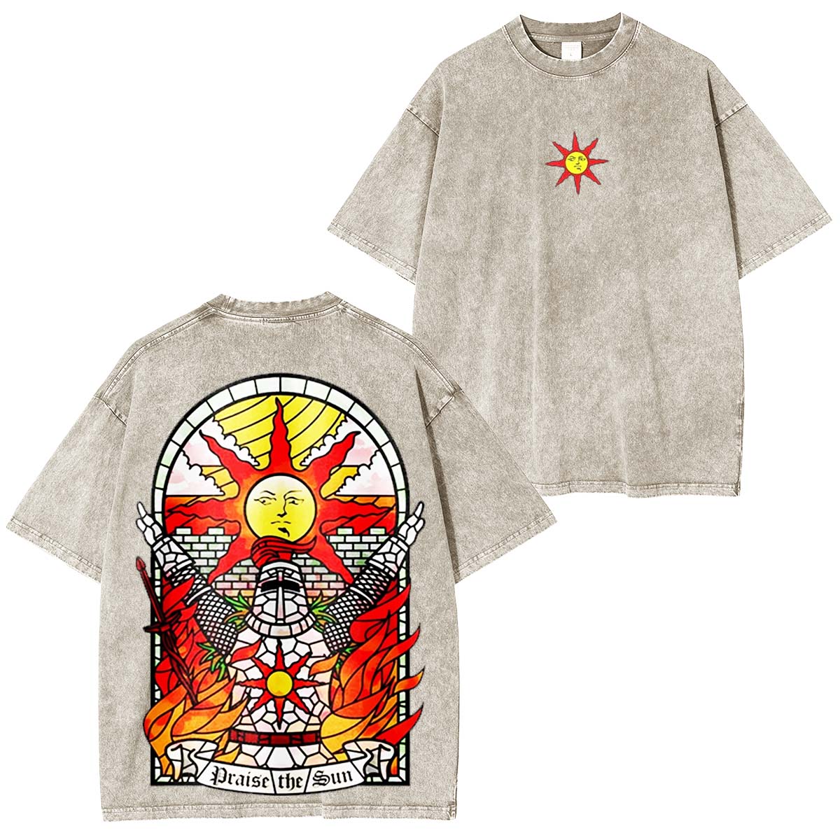 Praise the Sun Tarot Card Thank God Gaming Vintage Washed Unisex T-Shirt