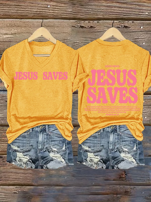Women's Jesus saves Print T-Shirt