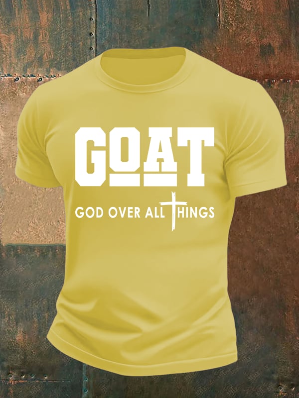 Men's GOD OVER ALL THINGS printed T-shirt