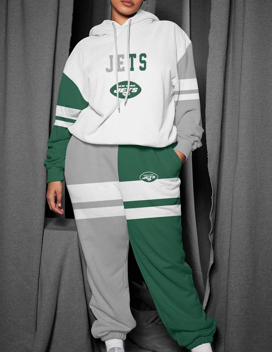 New York Jets 3D Printed Pullover Hoodie And Sweatpant 2pcs Tracksuits