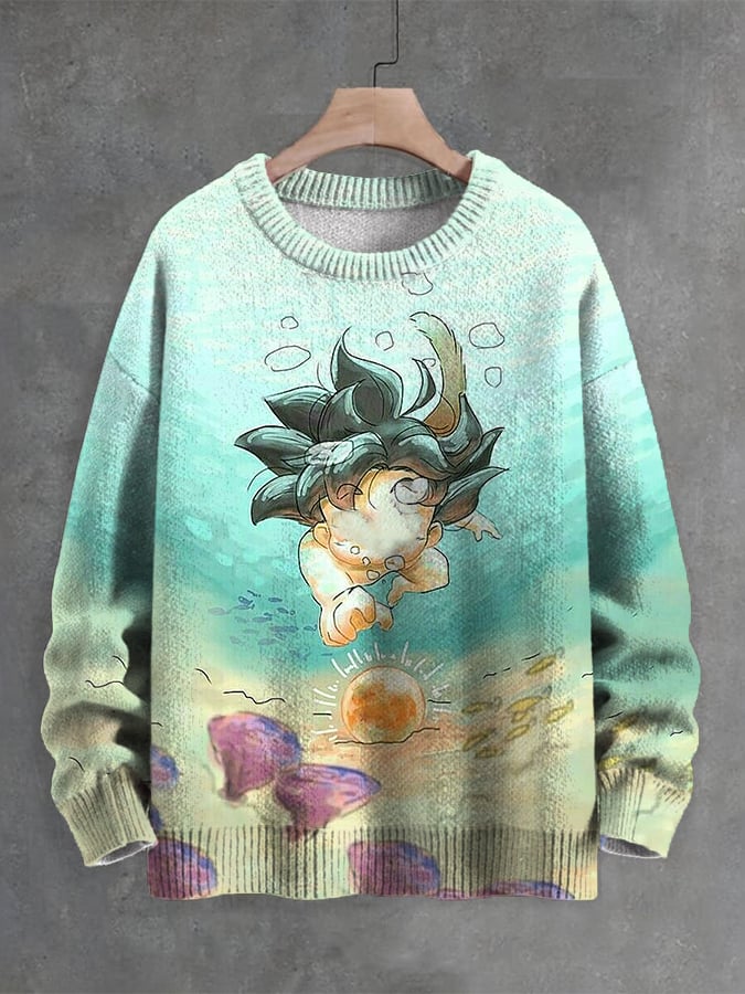 Men's Anime Knitted Sweatshirt