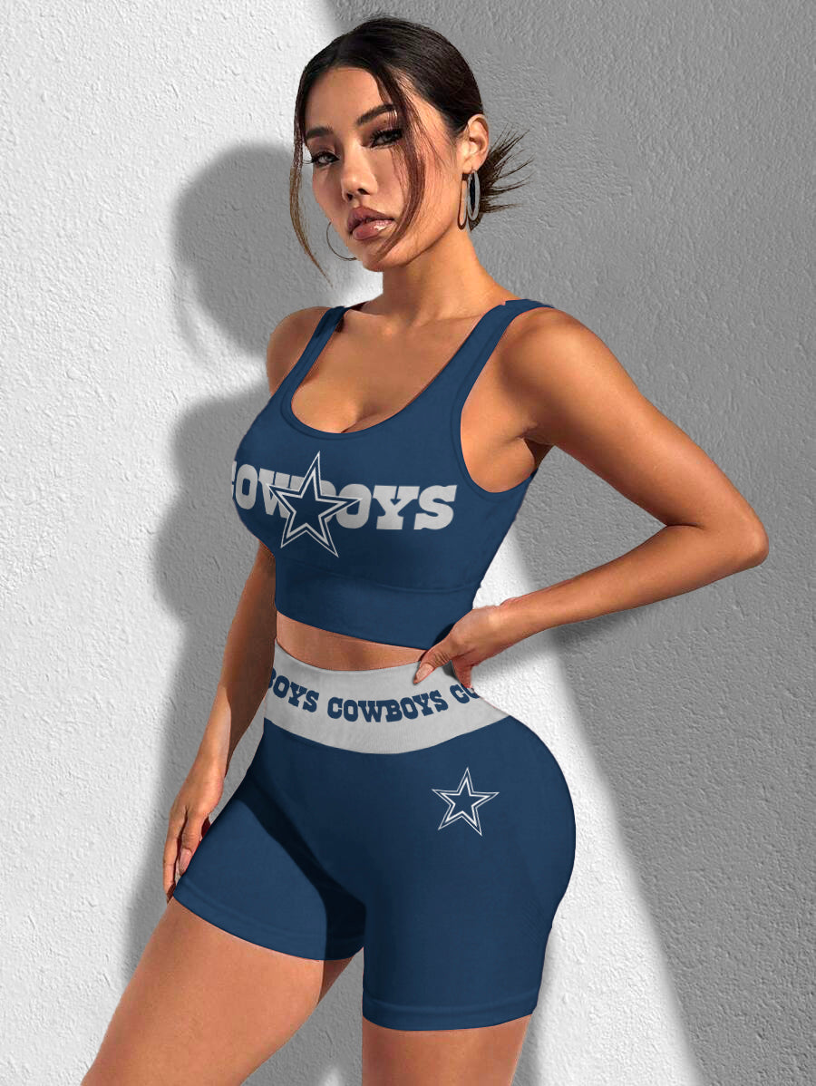 Dallas Cowboys Sports Bra & Shorts Gym Set