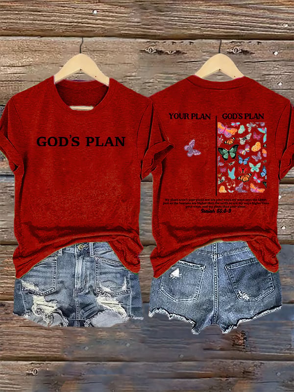 Women's your-plan-and-god's-plan Printed T-shirt
