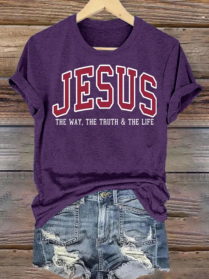 Women's JESUS THE WAY, THE TRUTH & THE LIFE printed T-shirt