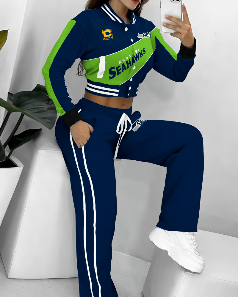 Seattle Seahawks 3D Printed Varsity Jacket Set