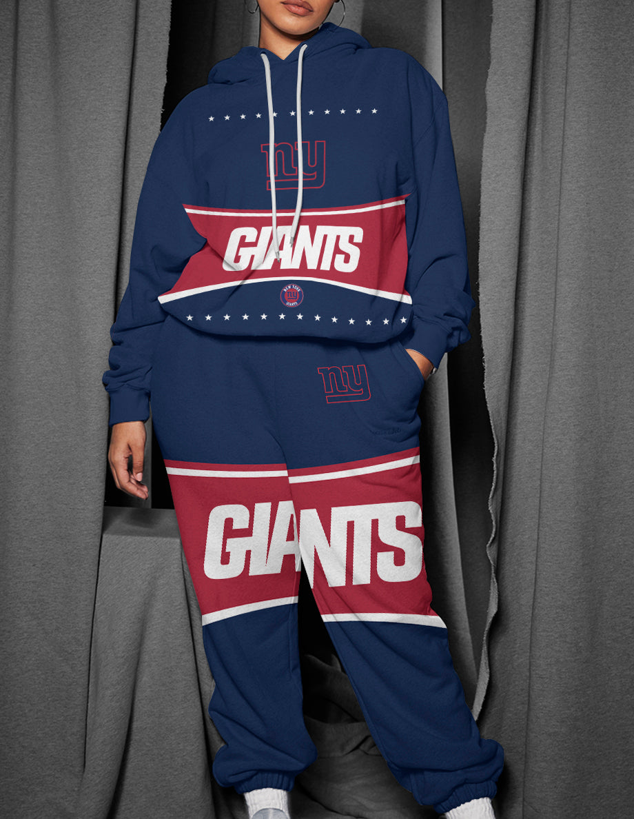 New York Giants 3D Printed Pullover Hoodie And Sweatpant 2pcs Tracksuits