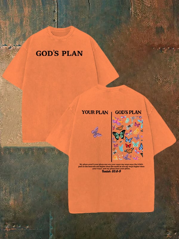 Unisex your-plan-and-god's-plan Washed T-shirt