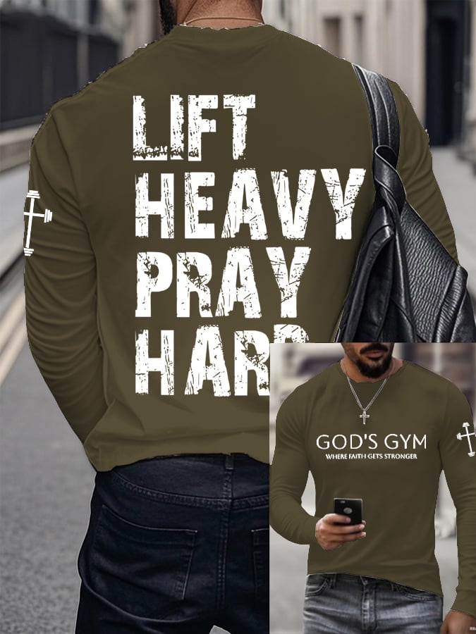 Men's Raven's Gym Faith Printed Long Sleeve Top