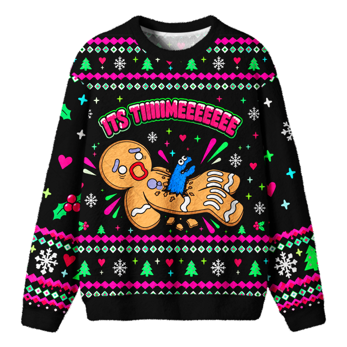 ITS TIIIIIMEEEEEEEE UGLY CHRISTMAS SWEATSHIRT — image 1