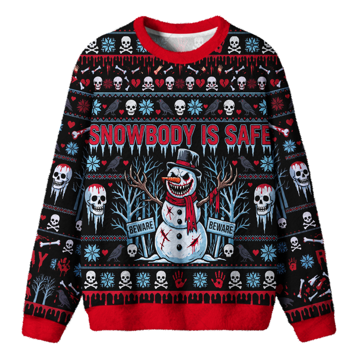 SNOWBODY IS SAFE UGLY CHRISTMAS SWEATSHIRT — image 1