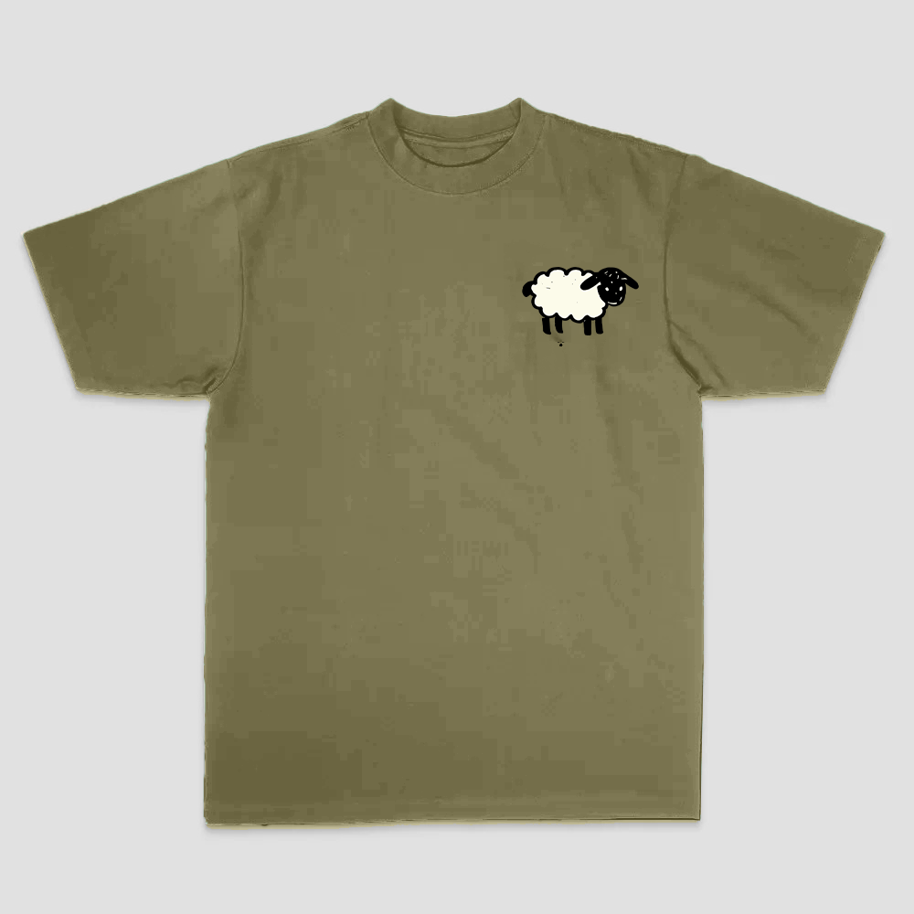 99 Of Hearts Sheep Playing Card Printed Men's T-shirt