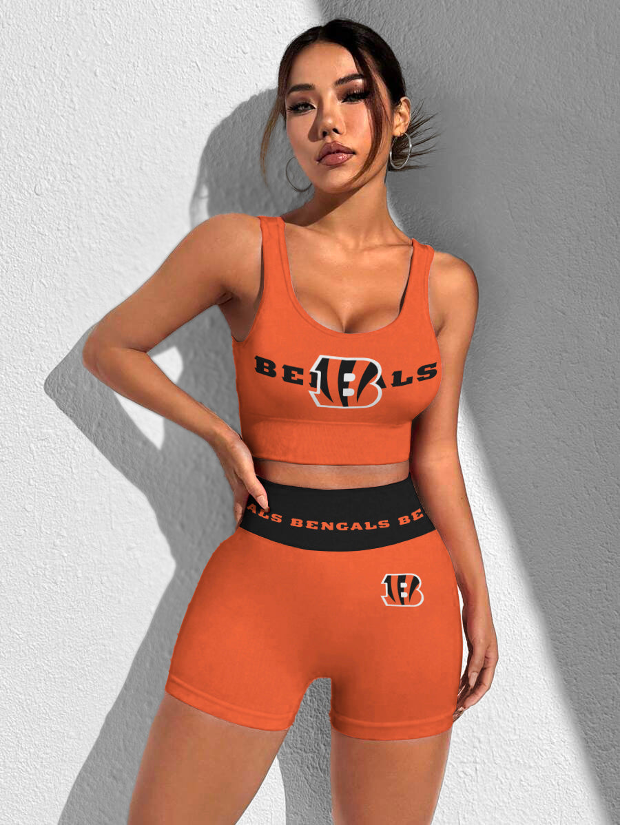 Cincinnati Bengals Sports Bra & Shorts Gym Set