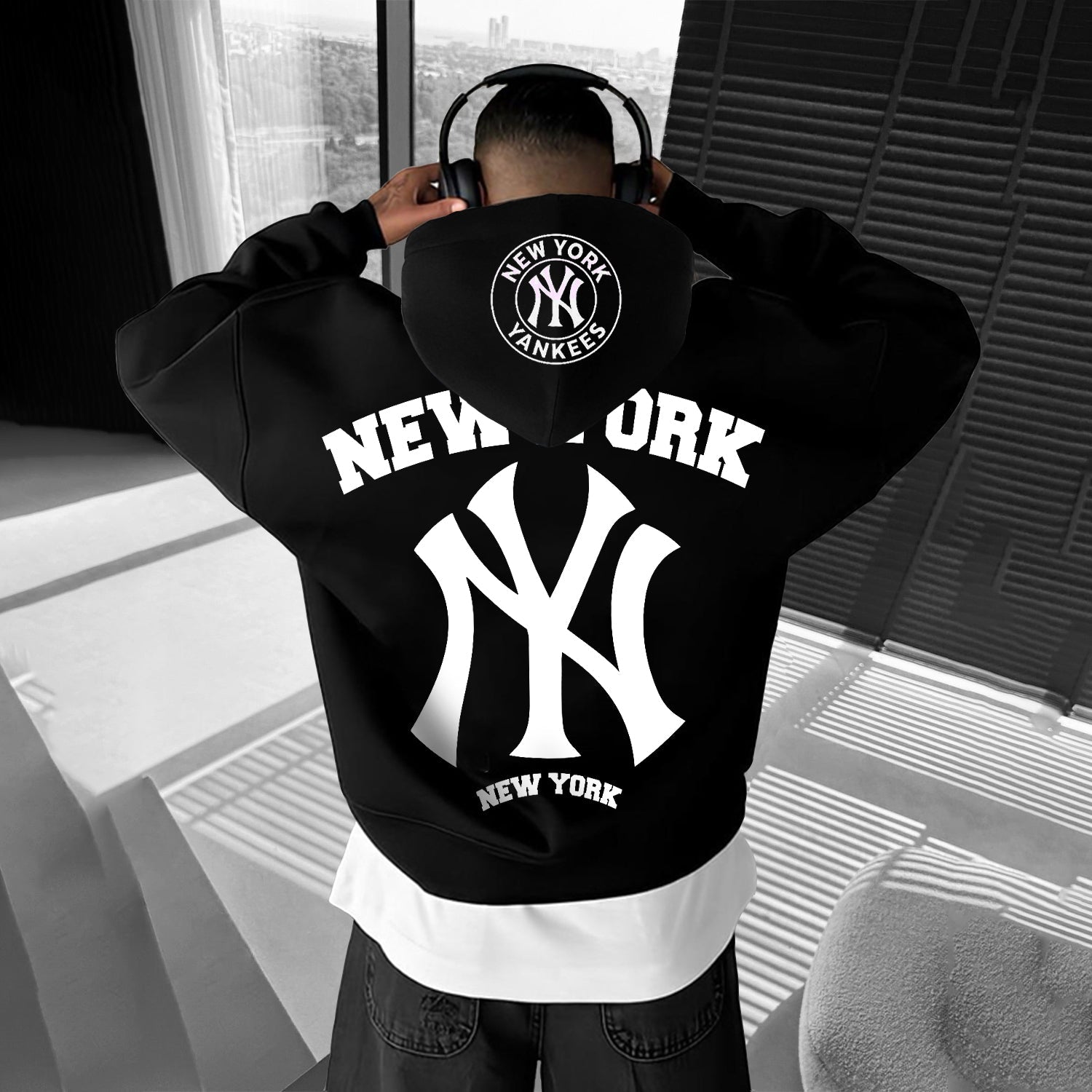 Baseball Lettering Print Universal Hoodie