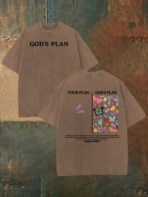 Unisex your-plan-and-god's-plan Washed T-shirt