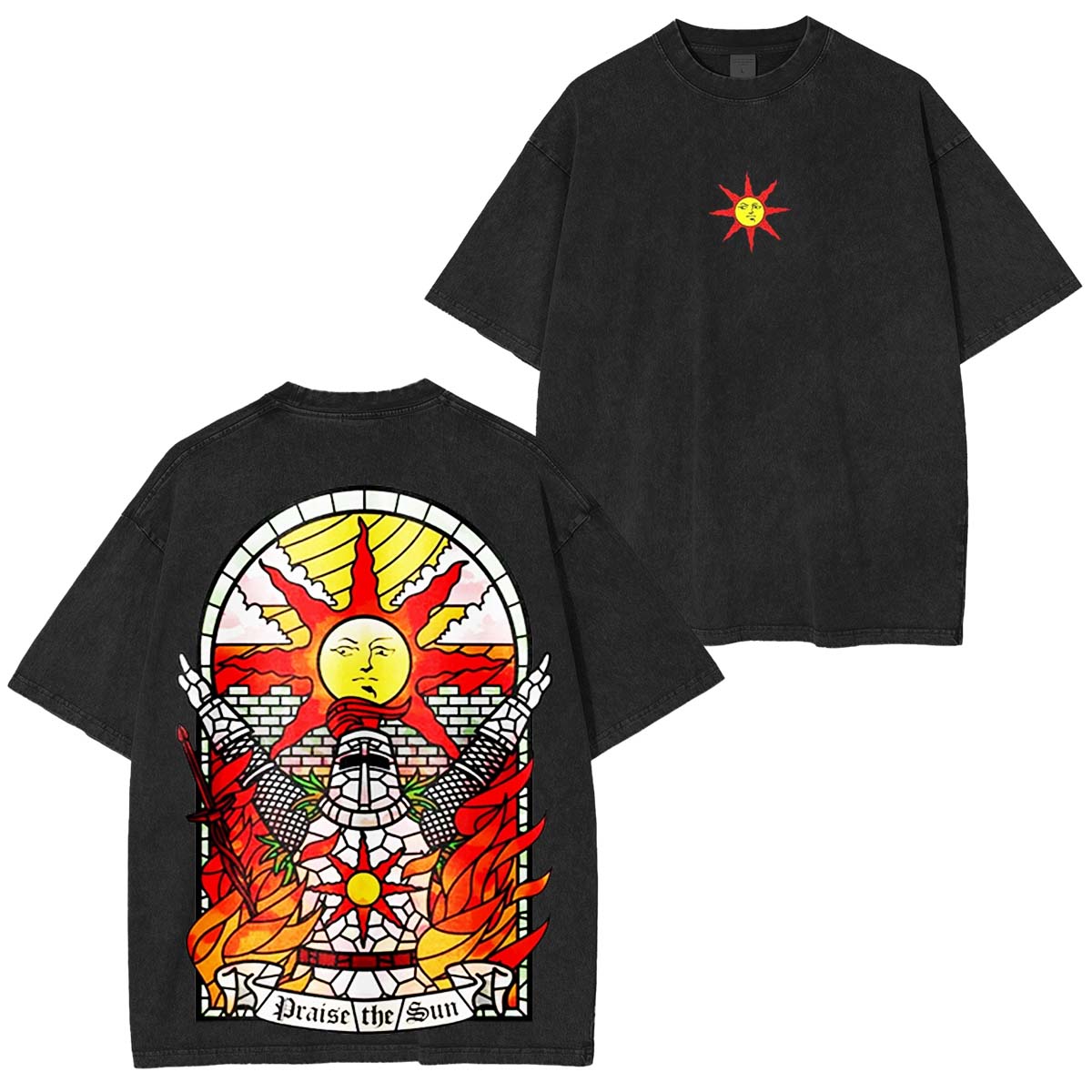 Praise the Sun Tarot Card Thank God Gaming Vintage Washed Unisex T-Shirt