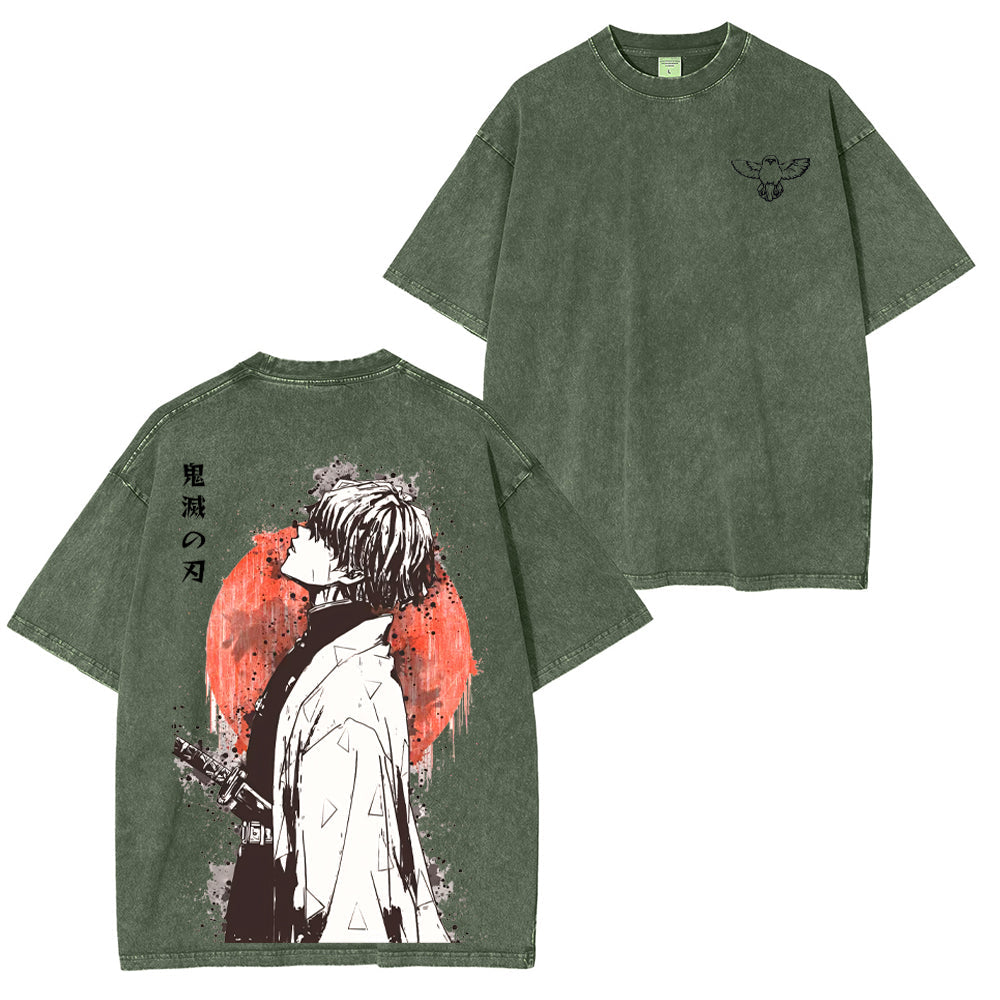 Zenitsu ,Demon Slayer Anime Unisex Washed T-Shirt