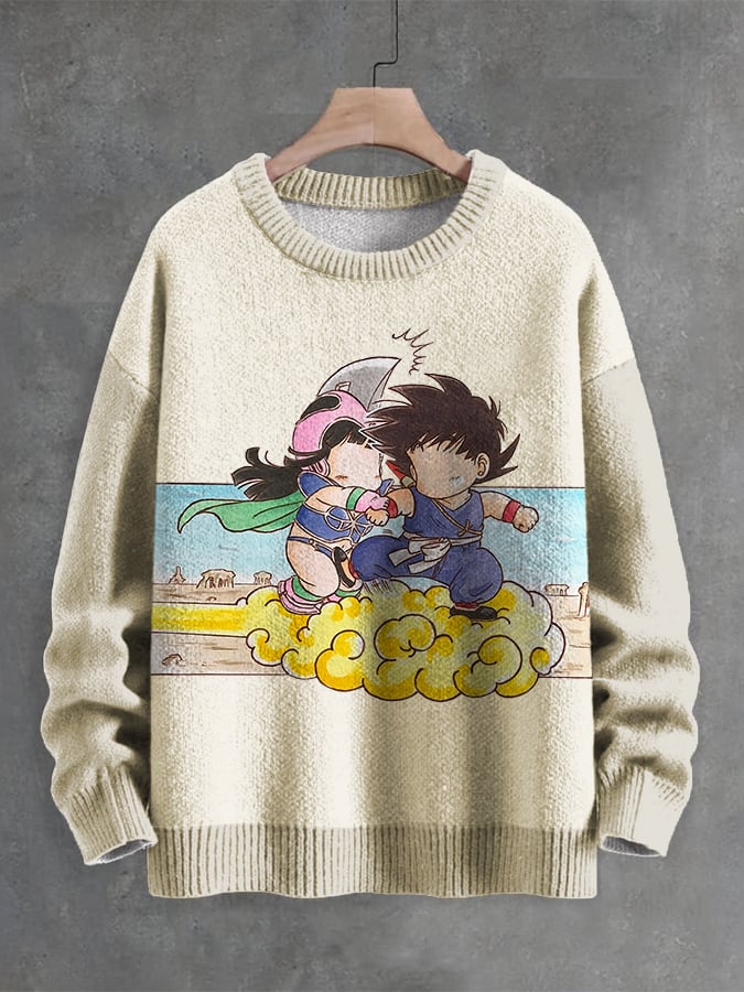 Men's Anime Knitted Sweatshirt