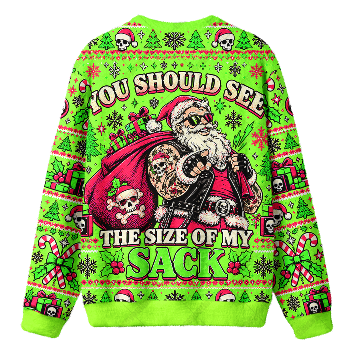 BIKER SANTA UGLY CHRISTMAS SWEATSHIRT — image 2