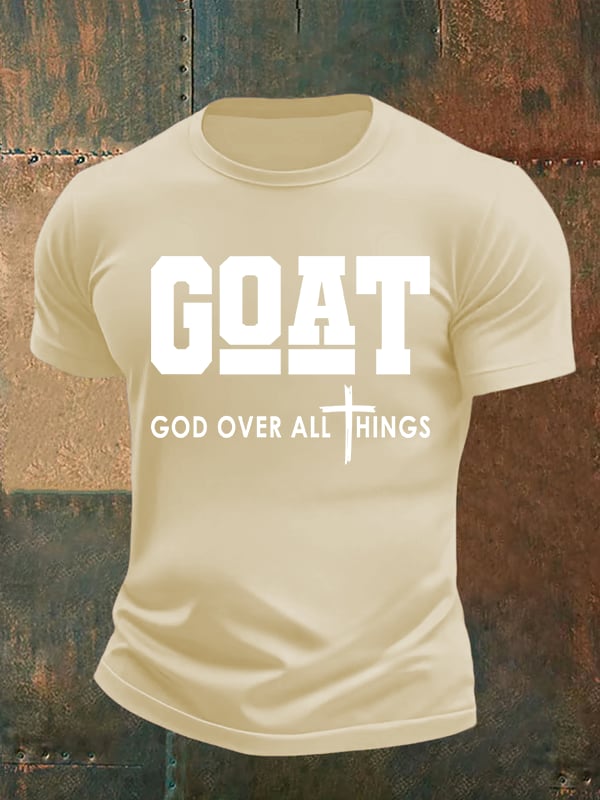 Men's GOD OVER ALL THINGS printed T-shirt