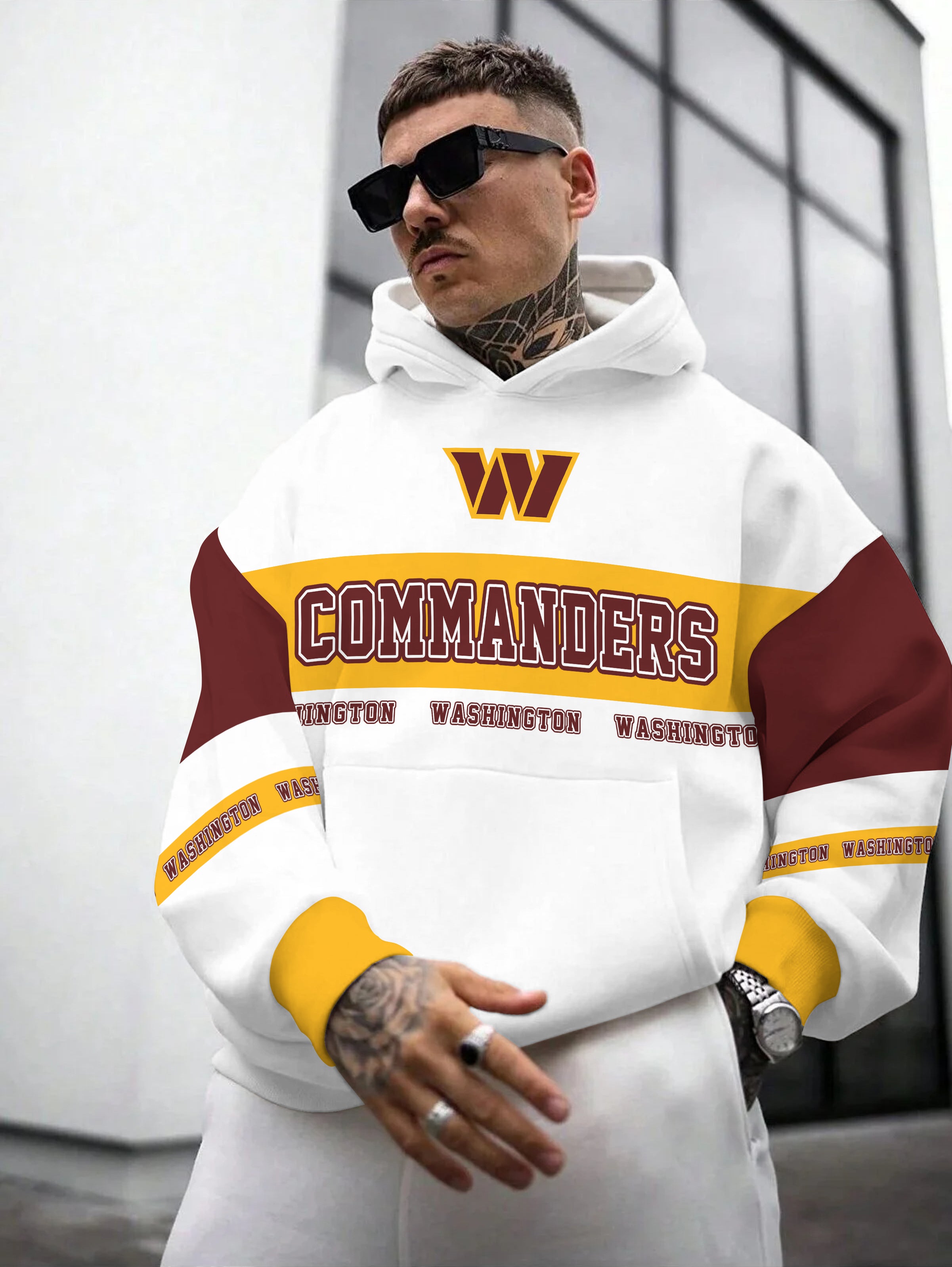 Washington Commanders Printed Hooded Pocket Pullover Hoodie