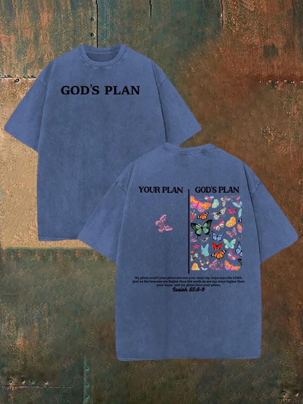 Unisex your-plan-and-god's-plan Washed T-shirt
