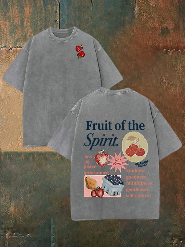 Unisex Fruit of the Spirit Print Washable T-shirt