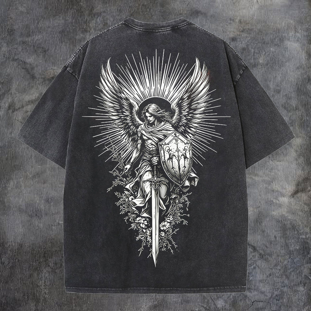 God's Guardian Printed Men's Washed Tee